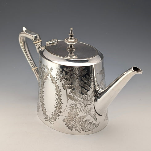 約 1885 年英國古董鍍銀茶具 3 件套 Briddon Brothers